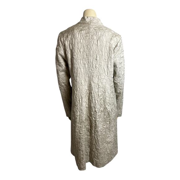 Eileen Fisher Tussah Silk One Button Overcoat Champagne Women's Size M Work - Picture 5 of 8
